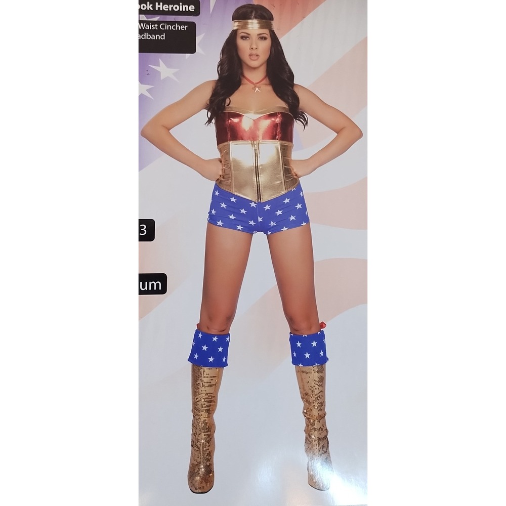 Roma 3pc Comic Book Heroine Sexy Wonder Woman Costume SM/MD Romper 4213